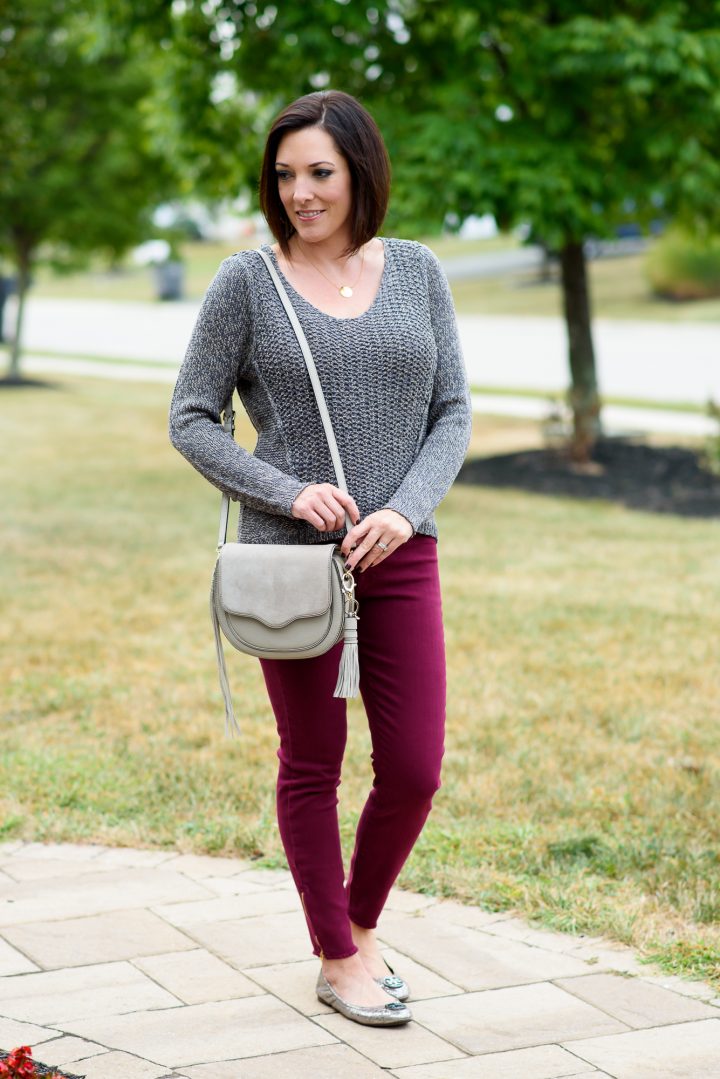 September 2016 Fall Stitch Fix Review featuring RD Style Iana Twisted Seam Sweater with the Pistola Caterina Frayed Hem Ankle Zip Skinny Jeans