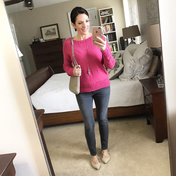 ootd-gap-pink-sweater