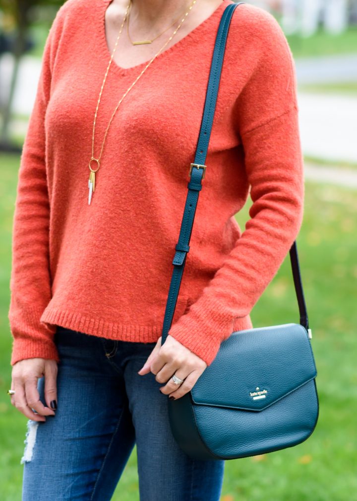 Fall Outfit Inspo: Orange and Teal