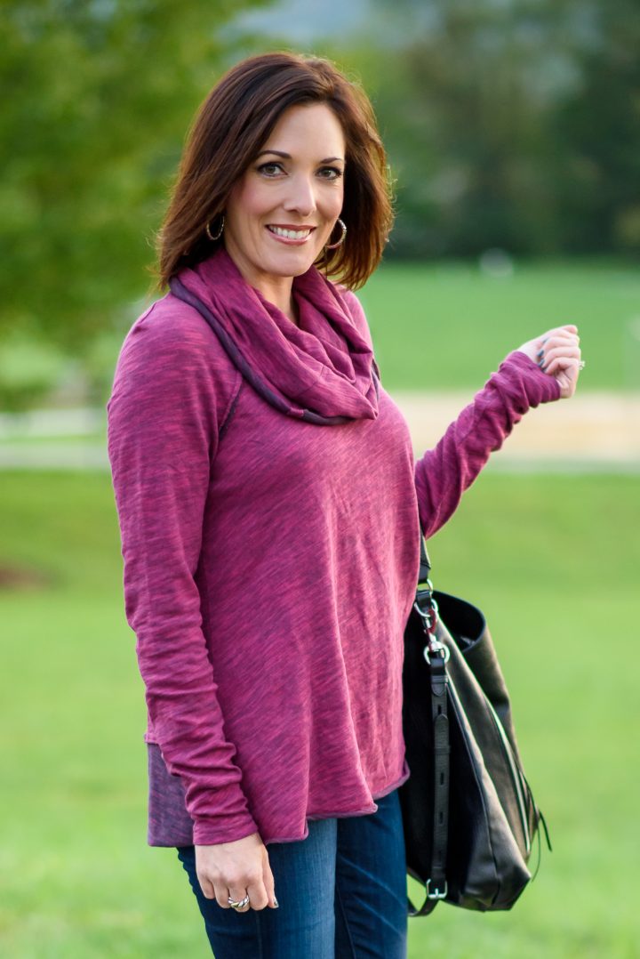 This is the softest cowl neck pullover - so cute for everyday!