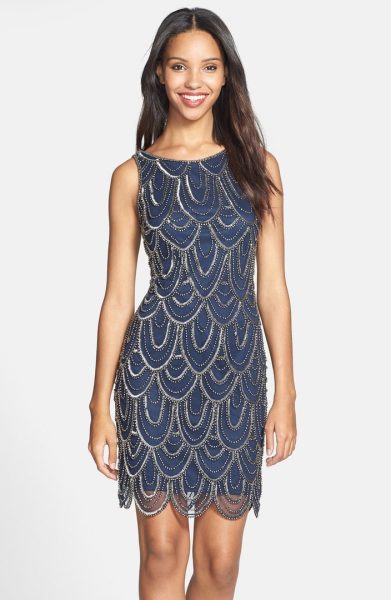 Holiday Party Dresses for 2016: Embellished Mesh Sheath