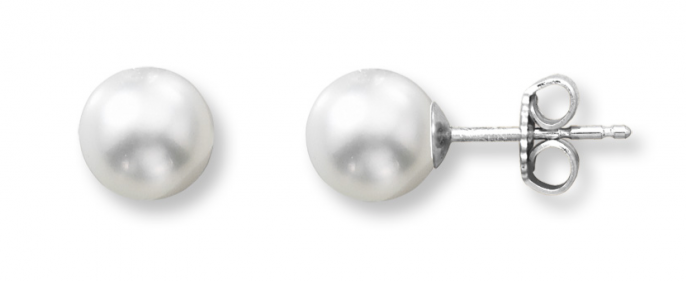 Cultured Pearl Earrings 14K White Gold