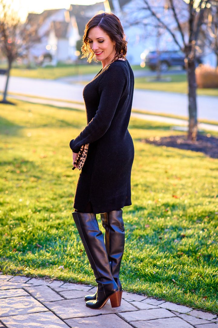 Versatile Black Sweater Dress for $40