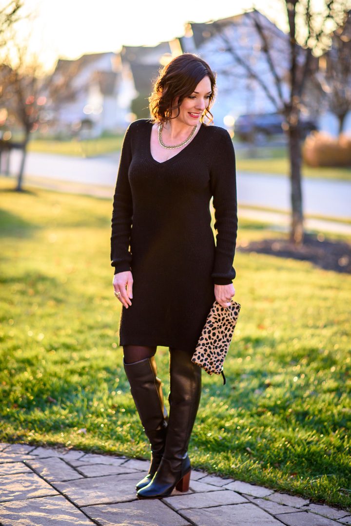 Versatile Black Sweater Dress for $40