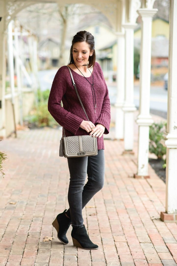 Holiday Gift Ideas: Hinge Slouchy Sweater, Rebecca Minkoff Love Crossbody and Choker String Necklace