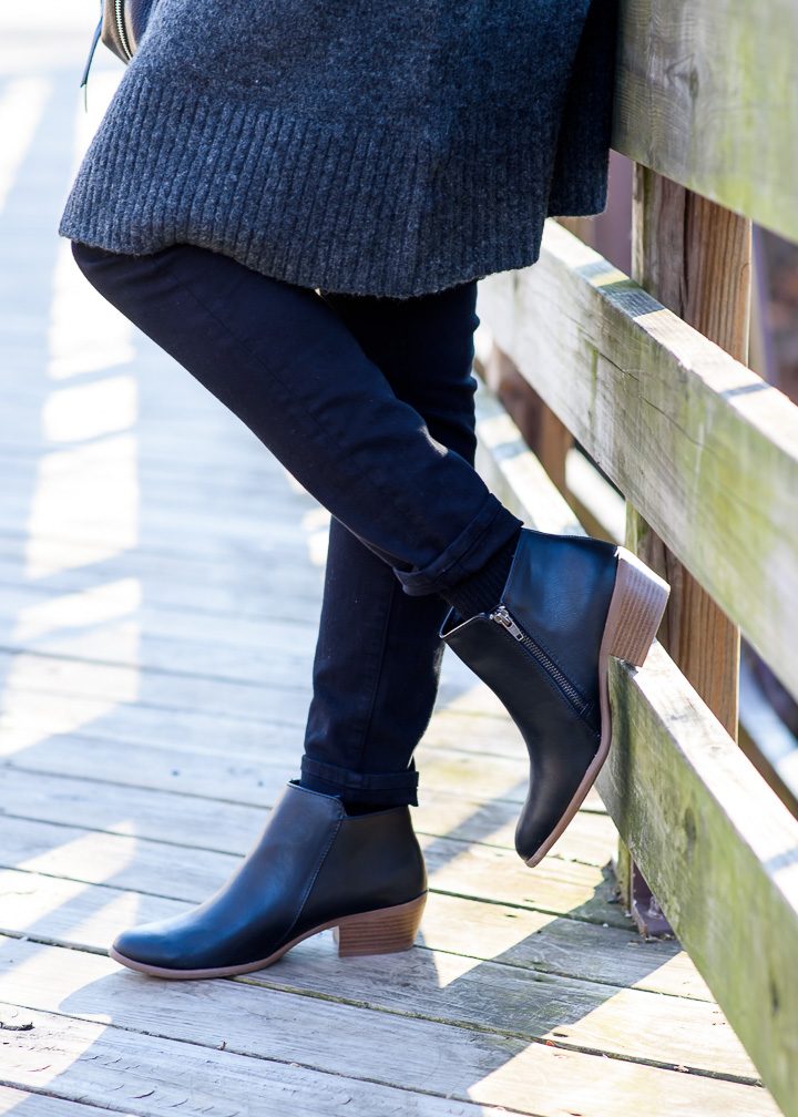 Cozy Winter Outfit with Side Zip Ankle Boots from Payless