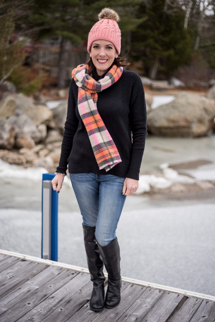 Winter Fashion: Pink Plaid in Maine
