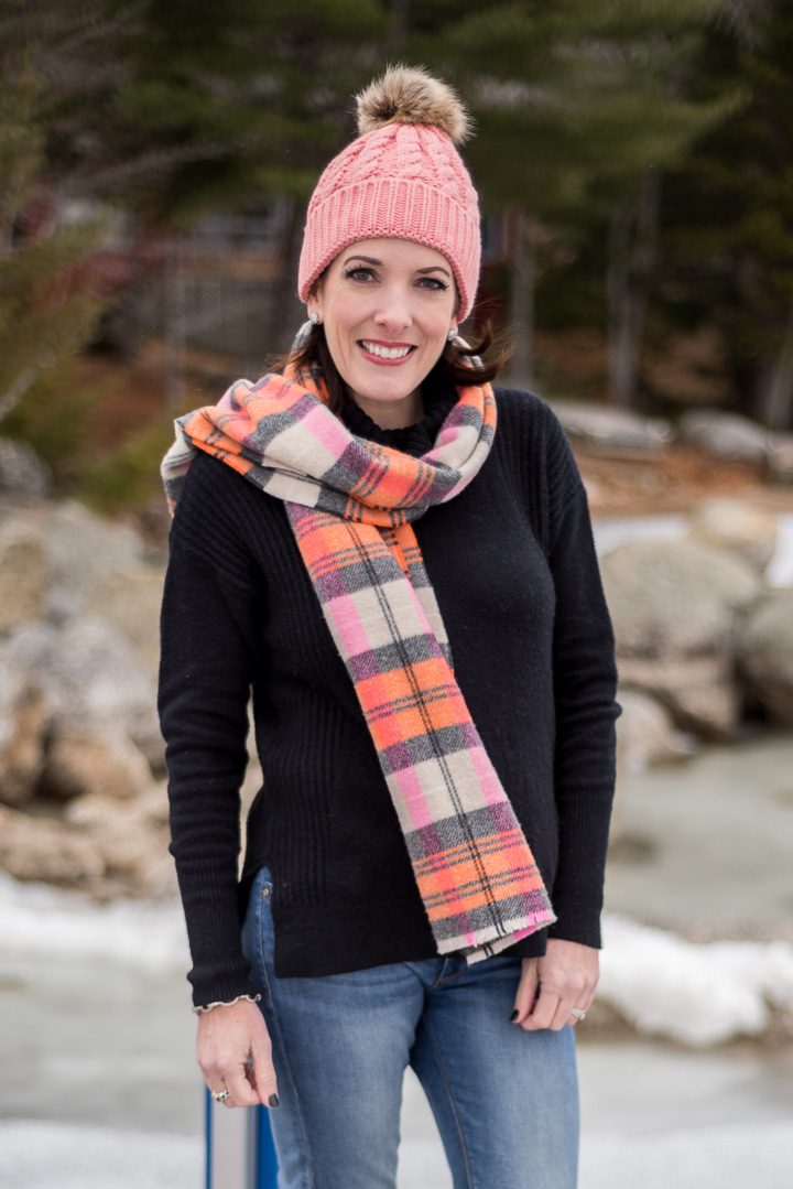 Winter Fashion: Pink Plaid in Maine