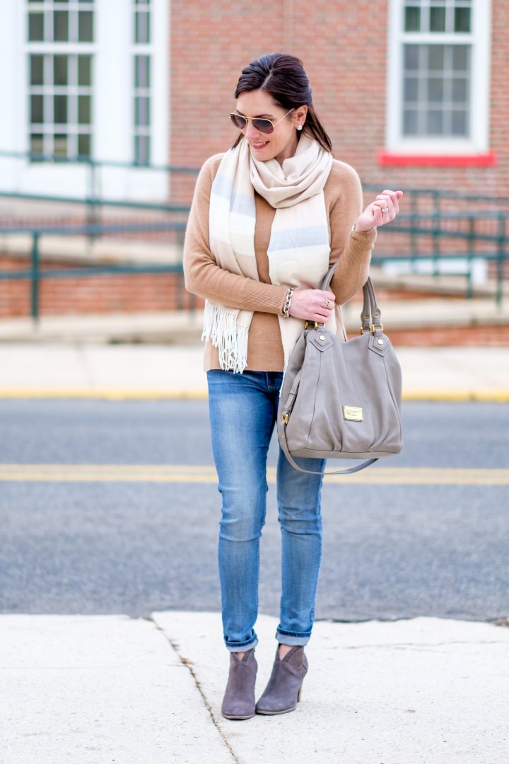 How to wear grey and camel together | Jo-Lynne Shane | Fashion Over 40