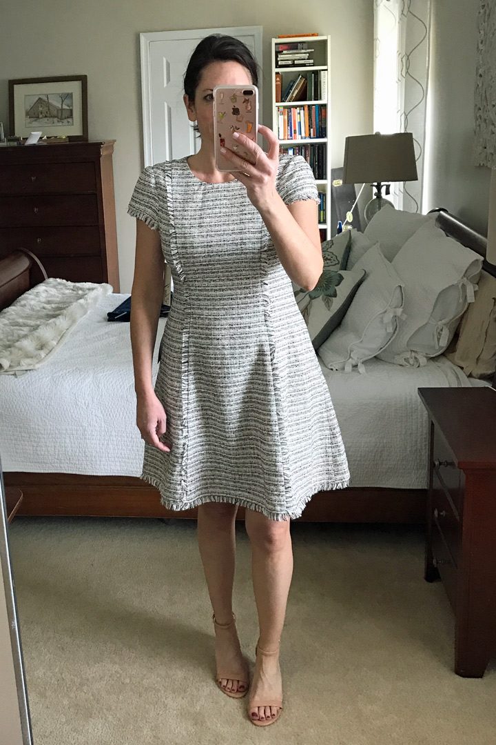 Eliza J Tweed Fit & Flare Dress
