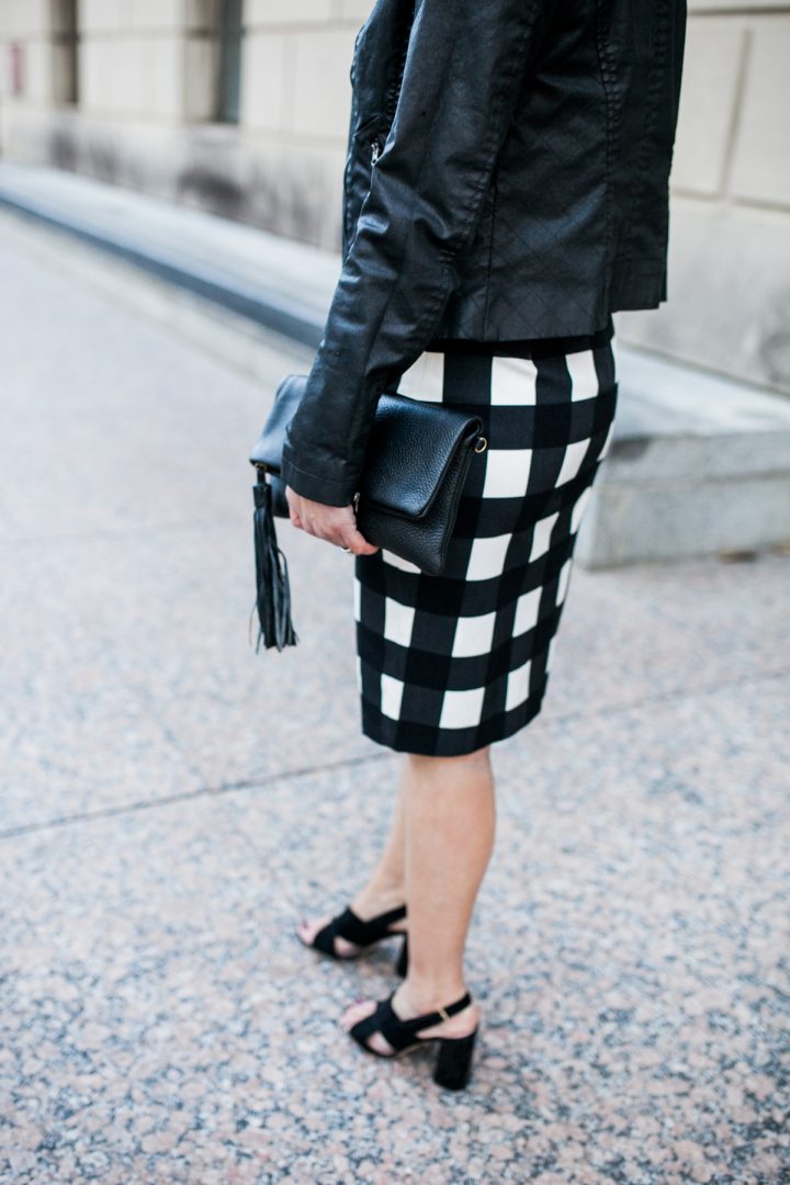 Black & White Gingham Dress for Spring Occasions